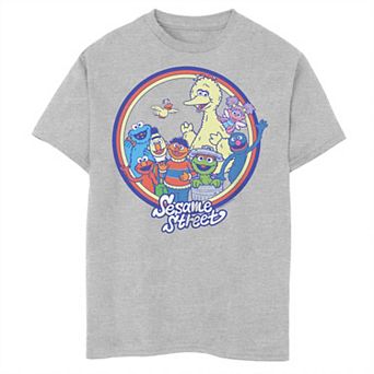 Boys' 8-20 Sesame Street Groupshot Circle Logo Graphic Tee