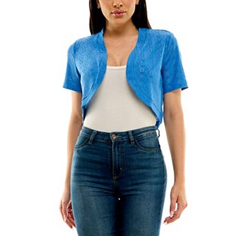 Women's Nina Leonard Eyelet Knit Bolero
