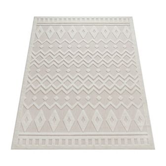 Indoor & Outdoor Rug With High-Low Geometric Trellis Pattern