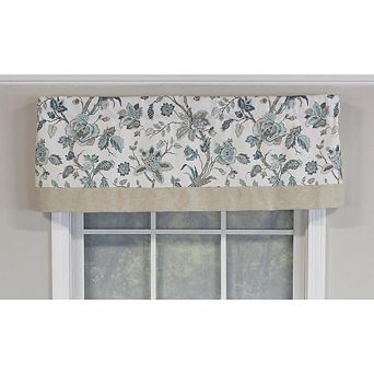 RLF Home Gianna Banded Valance Rod Pocket, Contrast bottom banding.