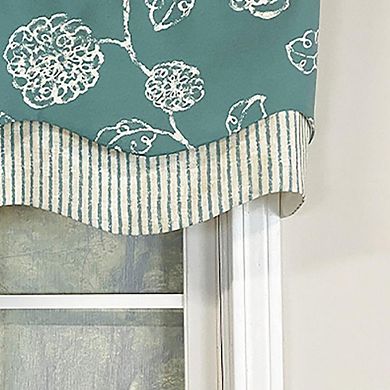 RLF Home Pouf Floral Glory Valance Rod Pocket, Layered.