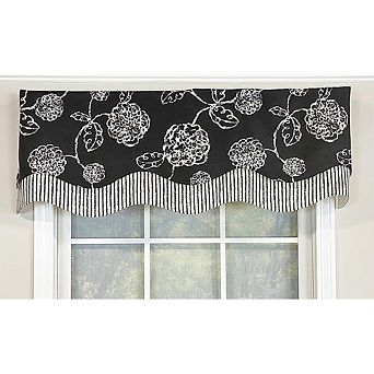 RLF Home Pouf Floral Glory Valance Rod Pocket, Layered.