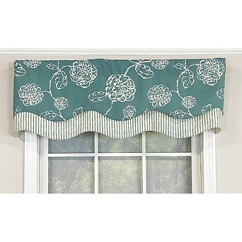 RLF Home Pouf Floral Glory Valance Rod Pocket, Layered.