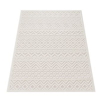 Indoor & Outdoor Rug With High-Low Boho Trellis Pattern
