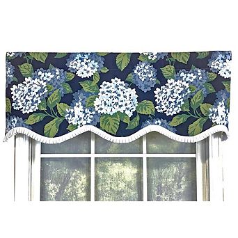 RLF Home Hydrangea Ruffled Provance valance Rod Pocket
