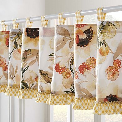 Greenland Home Somerset Ruffle-Trimmed Window Valance, 84 W x 19 L, Gold