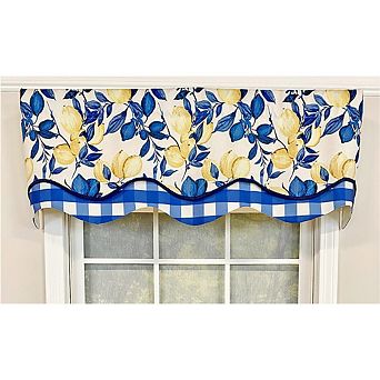 RLF Home El Limon Glory Valance Rod Pocket, Layered, Trimmed.