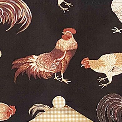 RLF Home Cockadoodle Petticoat Valance Rod Pocket, Contrast Bottom fabric. Hand Made Buttons