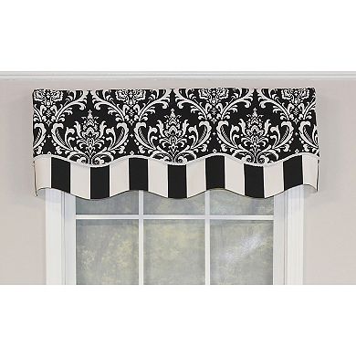 RLF Home Ozbourne Glory Valance Rod Pocket, Layered, Trimmed.