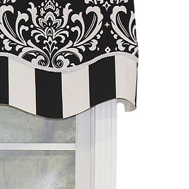 RLF Home Ozbourne Glory Valance Rod Pocket, Layered, Trimmed.