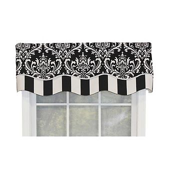 RLF Home Ozbourne Glory Valance Rod Pocket, Layered, Trimmed.