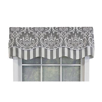RLF Home Ozbourne Glory Valance Rod Pocket, Layered, Trimmed.