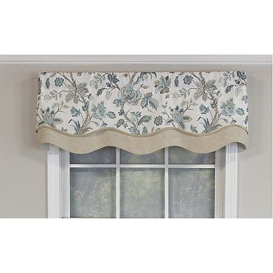 RLF Home Gianna Glory Valance Rod Pocket, Layered, Trimmed.