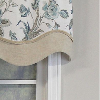 RLF Home Gianna Glory Valance Rod Pocket, Layered, Trimmed.