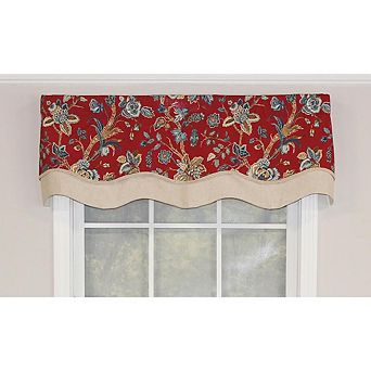 RLF Home Gianna Glory Valance Rod Pocket, Layered, Trimmed.