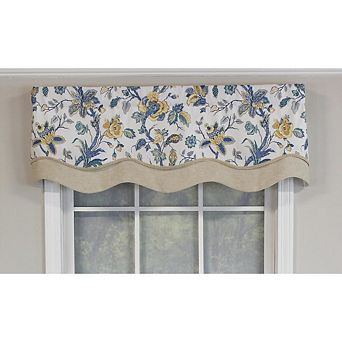 RLF Home Gianna Glory Valance Rod Pocket, Layered, Trimmed.