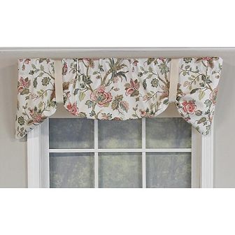 RLF Home Gianna Suspender Valance Rod Pocket, contrast ribbon Tie