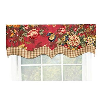 RLF Home Queensland D-Regal Valance. Rod Pocket, Contrast fabric