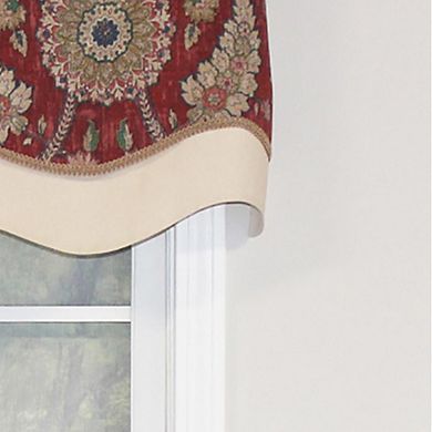 RLF Home Wakeshire Glory Valance Rod Pocket, Layered, Trimmed.