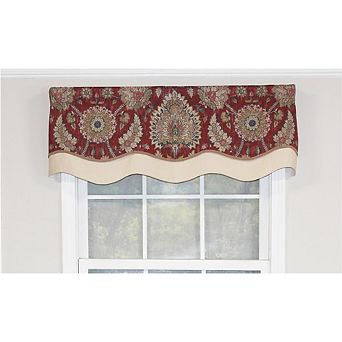 RLF Home Wakeshire Glory Valance Rod Pocket, Layered, Trimmed.