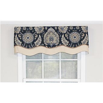 RLF Home Wakeshire Glory Valance Rod Pocket, Layered, Trimmed.
