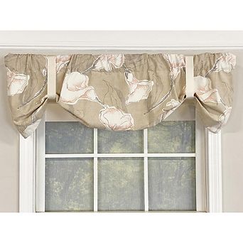 RLF Home Calla Suspender Valance Rod Pocket, Ribbon Ties