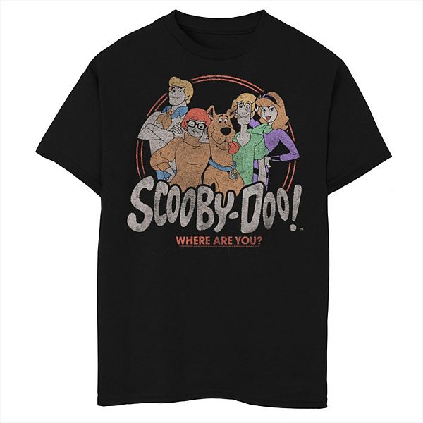 Boys 8-20 Scooby Doo Distressed Cast Lineup Tee