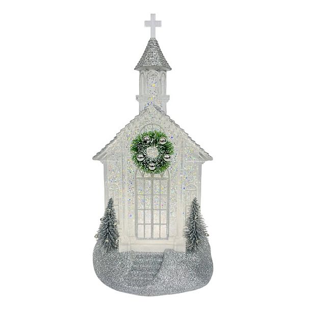 St. Nicholas Square® Holiday Church Light-Up Glitter Snow Globe 