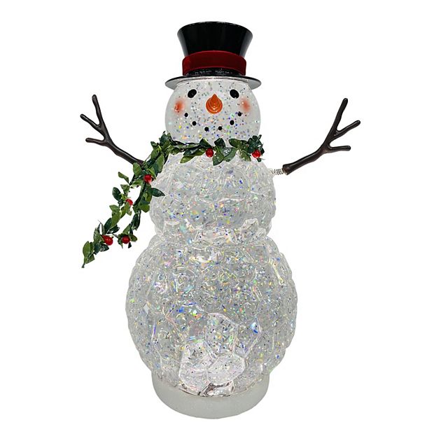 Plus Size Christmas Snowman Snowflake Glitter Bird Colorblock