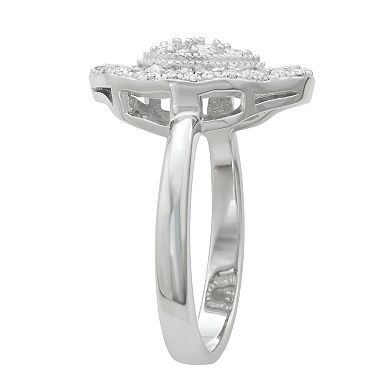 Rebecca Sloane Sterling Silver Cubic Zirconia Oval Cocktail Ring 