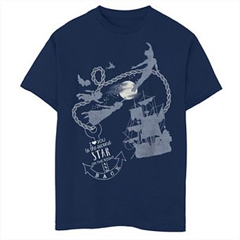 Disney's Peter Pan Boys Group Shot In Flight Anchor Outline Tee