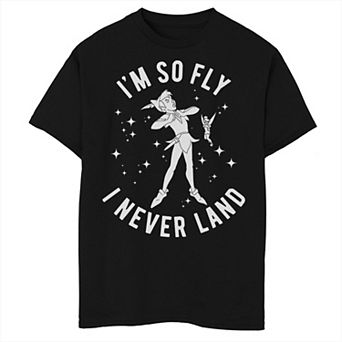 Disney's Peter Pan Boys I'm So Fly I Never Land Outline Poster Tee
