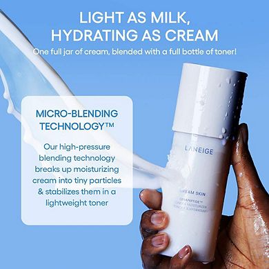 Cream Skin Refillable Toner & Moisturizer with Ceramides and Peptides