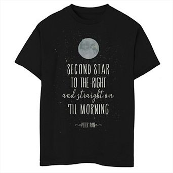 Disney's Peter Pan Boys Second Star To The Right Moon & Stars Tee