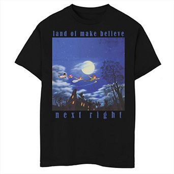 Disney's Peter Pan Boys 8-20 Land Of Make Believe Next Right Poster Graphic Tee