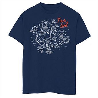 Disney's Peter Pan Boys Neverland White Map Outline Tee