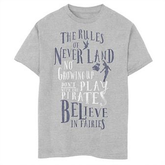 Disney's Peter Pan Boys' 8-20 Tinker Bell The Rules Of Never Land Graphic Tee