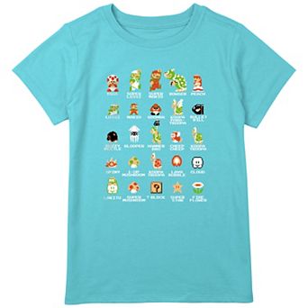 Girls 8-20 Super Mario Bros. Characters Items Roster Graphic Tee in Regular & Plus Size