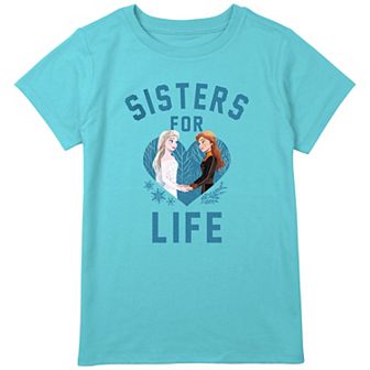 Disney's Frozen 2 Anna & Elsa Sisters For Life Portrait Girls 8-20 Graphic Tee in Regular & Plus Size