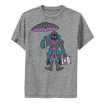 Boys Fornite Raven Holding Umbrella & Suitcase Tee