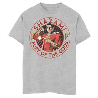 Boys 6-20 Shazam Fury of The Gods Lightning Biceps Badge Tee