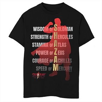 Boys 8-20 Shazam Fury of The Gods Silhouette Hero Traits Tee
