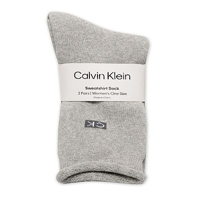 Women's Calvin Klein 2 Pack Sweatshirt Crew Socks