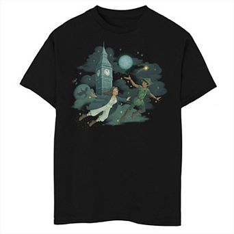 Boys 8-20 Peter Pan & Wendy Soaring On London Sky Tee