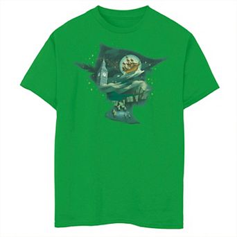 Boys 8-20 Peter Pan & Wendy Never Land Under Peter Silhouette Tee