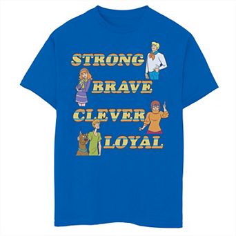 Boys 6-20 Scooby Doo Group Clever And Loyal Retro Text Poster Tee