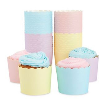 50 Mini Cupcake Muffin Liners Wrappers Paper Baking Cups for Birthday, Wedding
