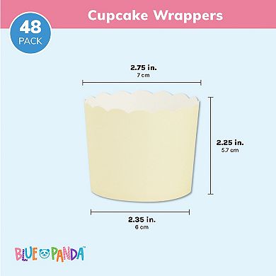 50 Mini Cupcake Muffin Liners Wrappers Paper Baking Cups for Birthday, Wedding