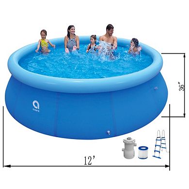 JLeisure 17809US 12Ft x 36" Prompt Set Inflatable Outdoor Backyard Swimming Pool