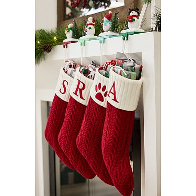 St. Nicholas Square Large Cable Knit Monogram Stocking